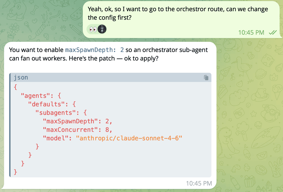 maxSpawnDepth config snippet