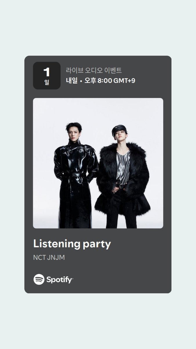 둘 중 어느 한 쪽도 고르기 어렵다면 
정답은 ‘BOTH SIDES’입니다💥

지금 스포티파이에서 2월 23일 
오후 8시에 만날 수 있는 
NCT JNJM의 Listening Party 소식을 확인해 보세요!
💌spotify.link/vvFrNAiHS0b

*아티스트는 오후 8시 15분(KST)부터 
Listening Party에 직접 함께합니다.
**일부