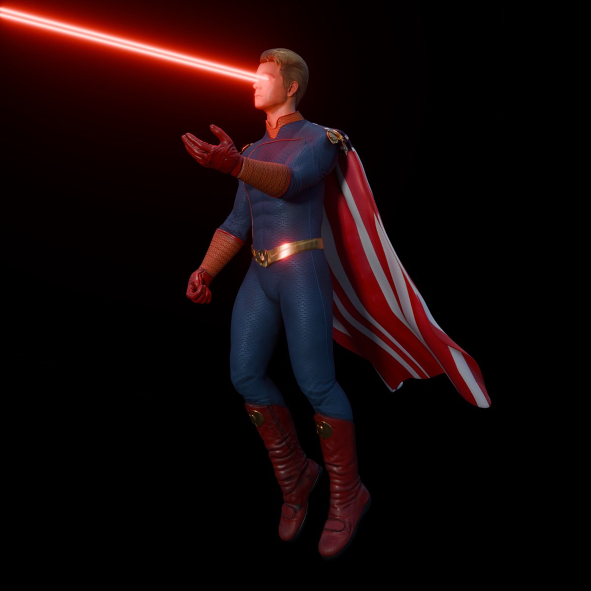 Finished my homelander 3D render for my school project #Homelander # ...