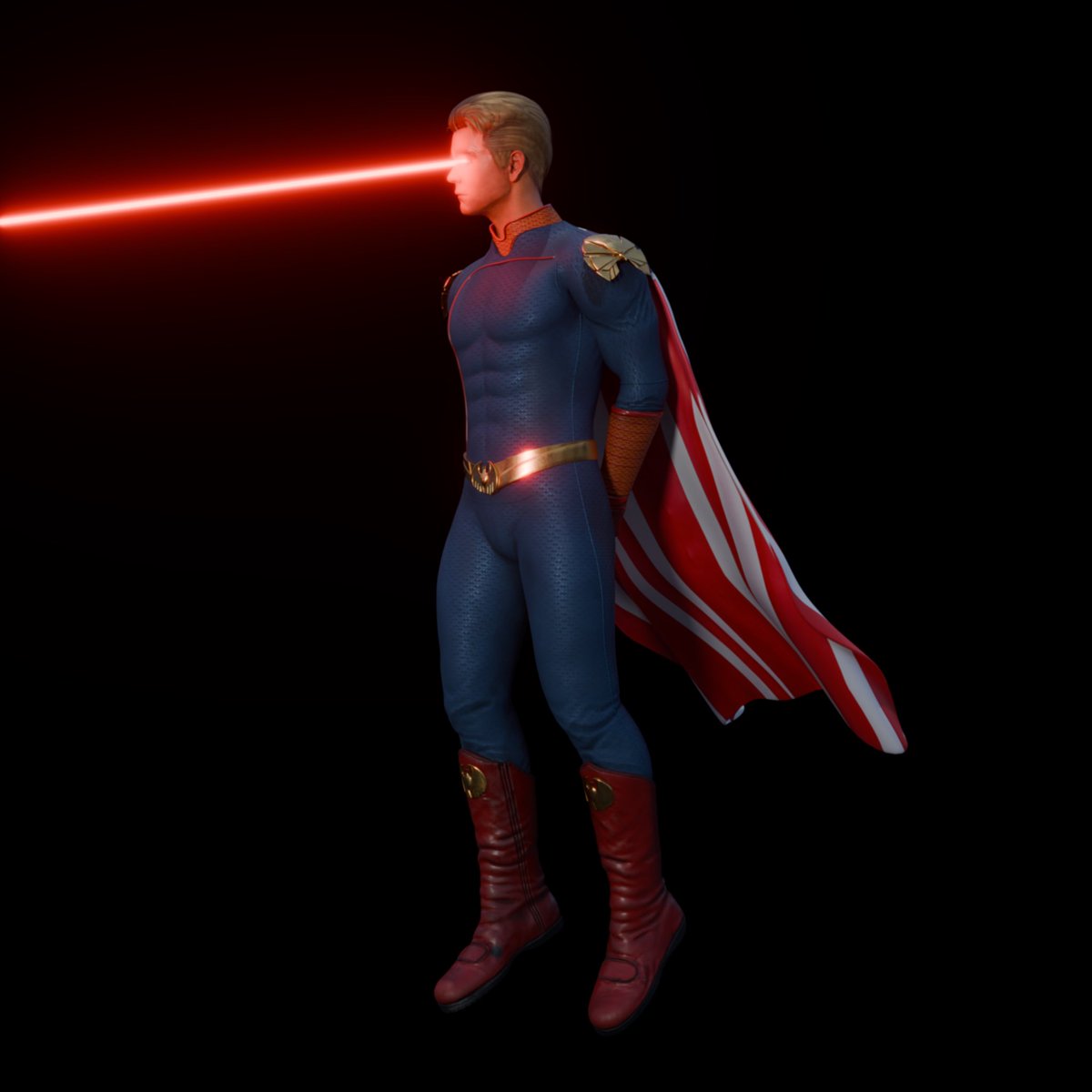 Finished my homelander 3D render for my school project #Homelander # ...