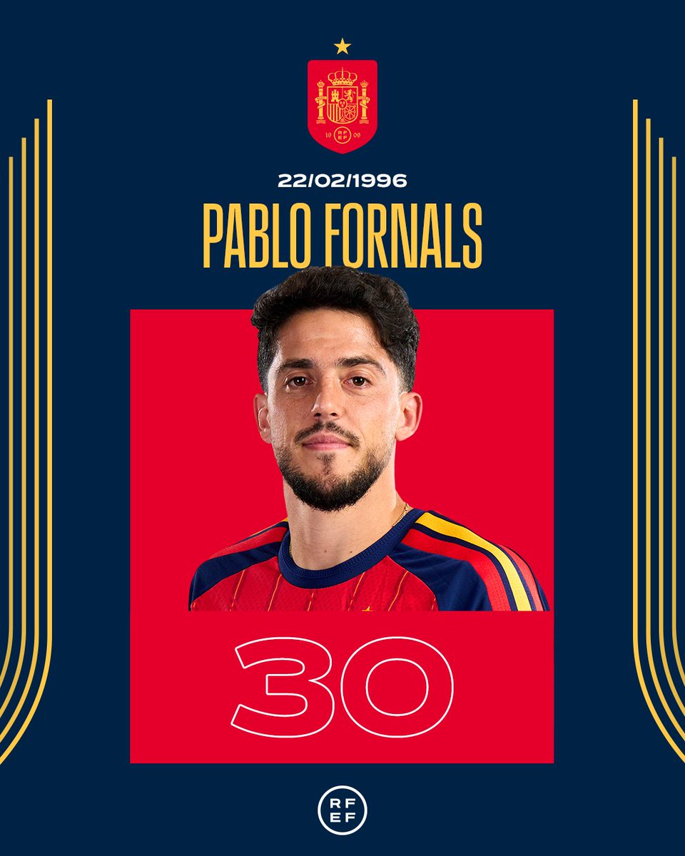 🙌 Hoy <a href="/pablofornals/">Pablo Fornals</a> cambia de década. 

😜 Ojalá te siga trayendo muchos éxitos y los podamos compartir. 

¡MUCHAS FELICIDADES!

#VamosEspaña