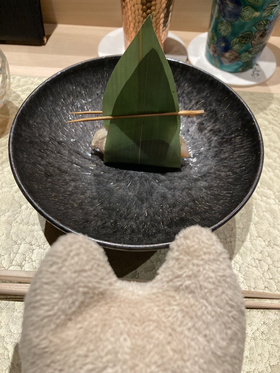 CoFumo's tweet photo. いつぞやの、まわらないお寿司。
ムギ大興奮！美味すぎて目が回っちゃうね。

うまかった！！😻 https://t.co/yW4nvvR5uY