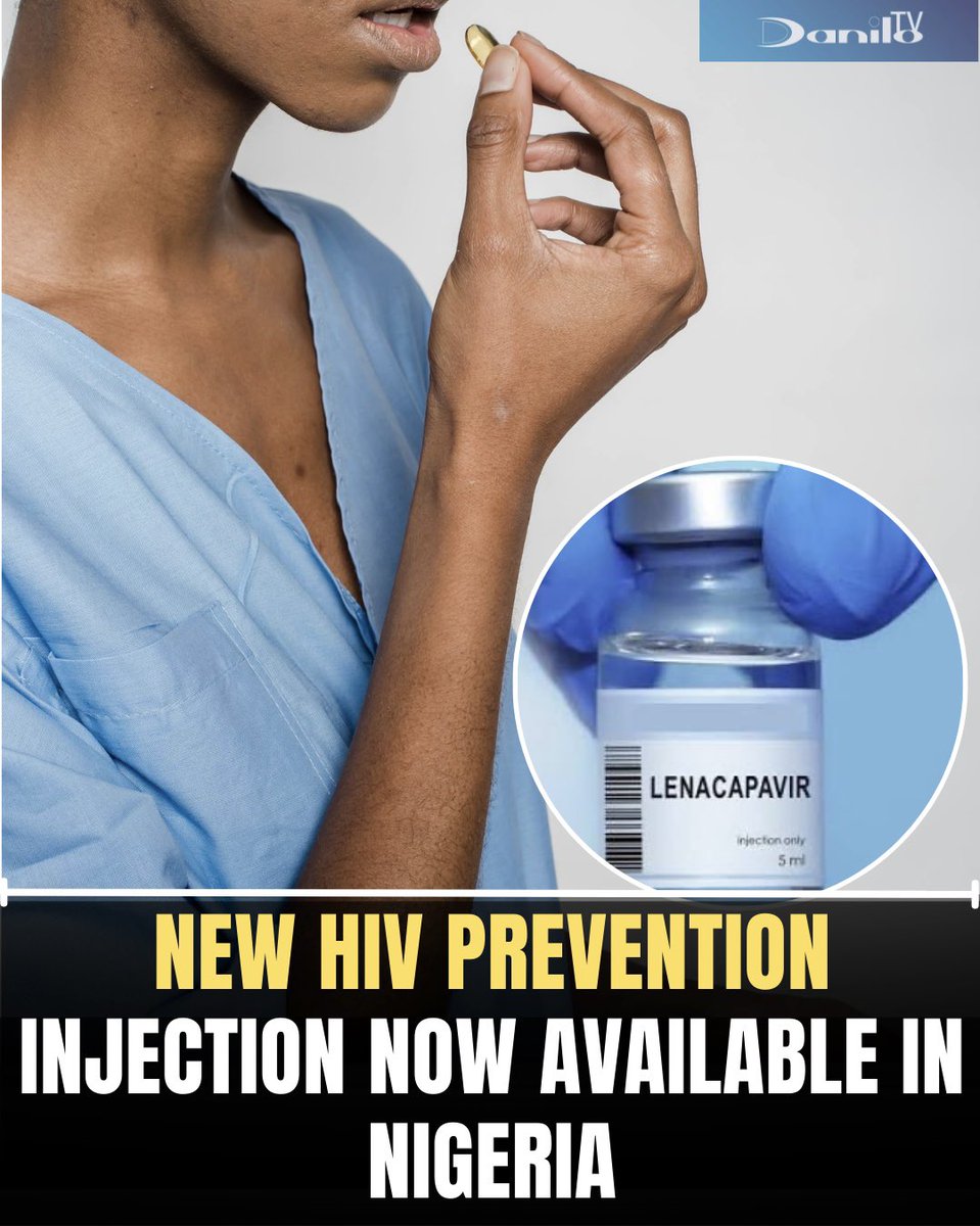 Danilo___TV's tweet image. #DaniloUpdate — (Health 🩺)
A new HIV prevention injection called Lenacapavir, taken twice a year, is now available in Nigeria.

The long-acting injection is designed to provide extended protection against HIV, offering a new option for prevention compared to daily medication.