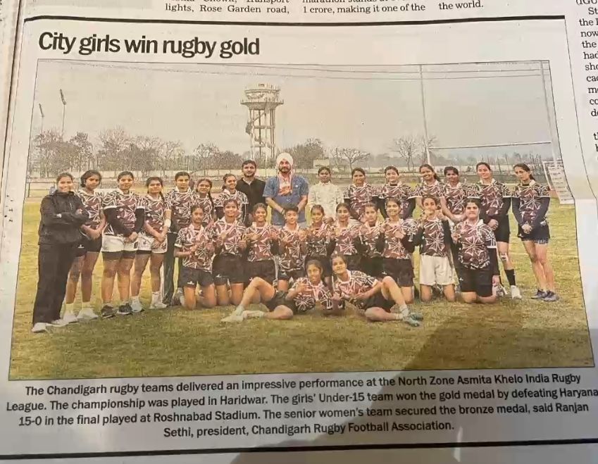 HighDhanas's tweet photo. Moments of Proud 
GMHS RC II Dhanas,Chandigarh girls were the part of Rugby team who won Gold medal in National Championship held at Uttrakhand.
Congratulations to students and parents and GMHS RC II Dhanas. https://t.co/dvRFl499LR