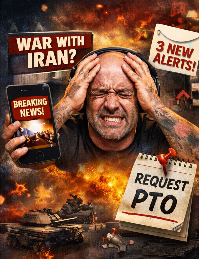 foxandwildgoose's tweet photo. @RpsAgainstTrump Same, man—between the headlines and my inbox, my brain’s running a 24/7 breaking-news ticker.
I tried to wind down and my phone hit me with three alerts like it was sending a payroll email.
If war is next on the agenda, I’m submitting PTO first #JoeRogan #NewsOverload https://t.co/FY84L6wy37