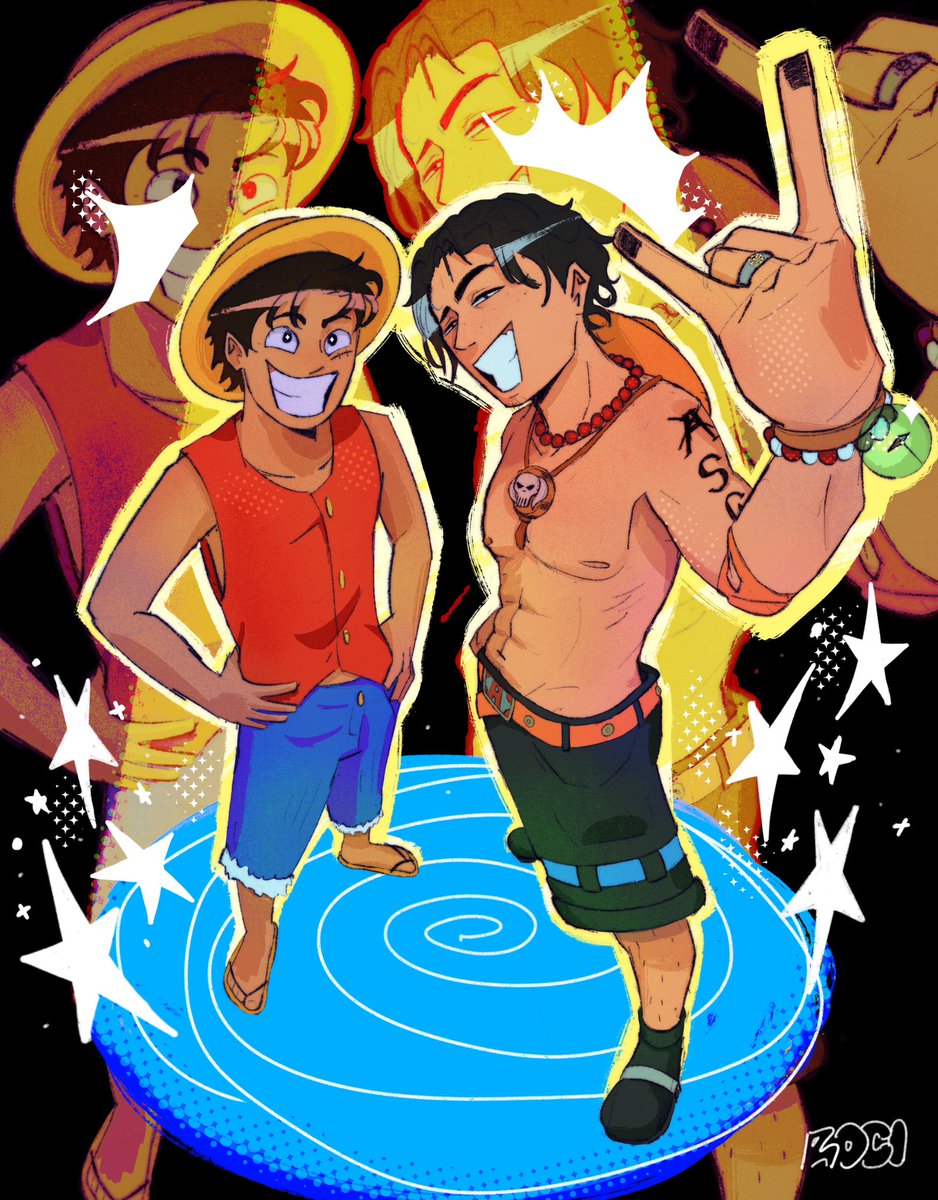 Luffy &amp; Ace (ts hella old but theyre still silly) #luffy #ace #ONEPIECE