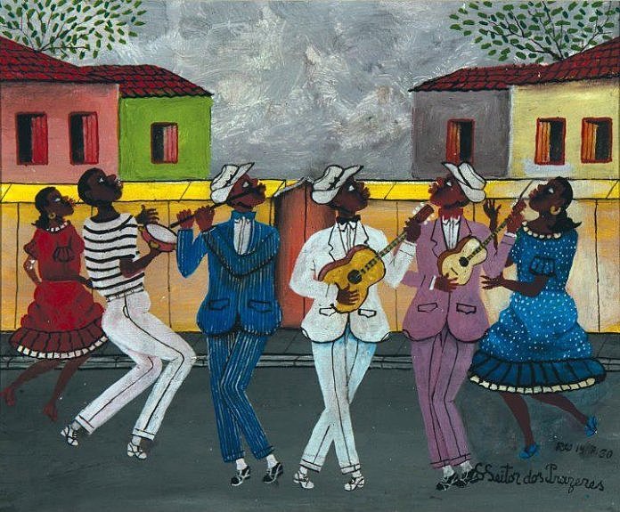 Quadro "Encontro de Sambistas" de Heitor dos Prazeres (1898-1966; Ogã Alabê no Terreiro de Tia Ciata)