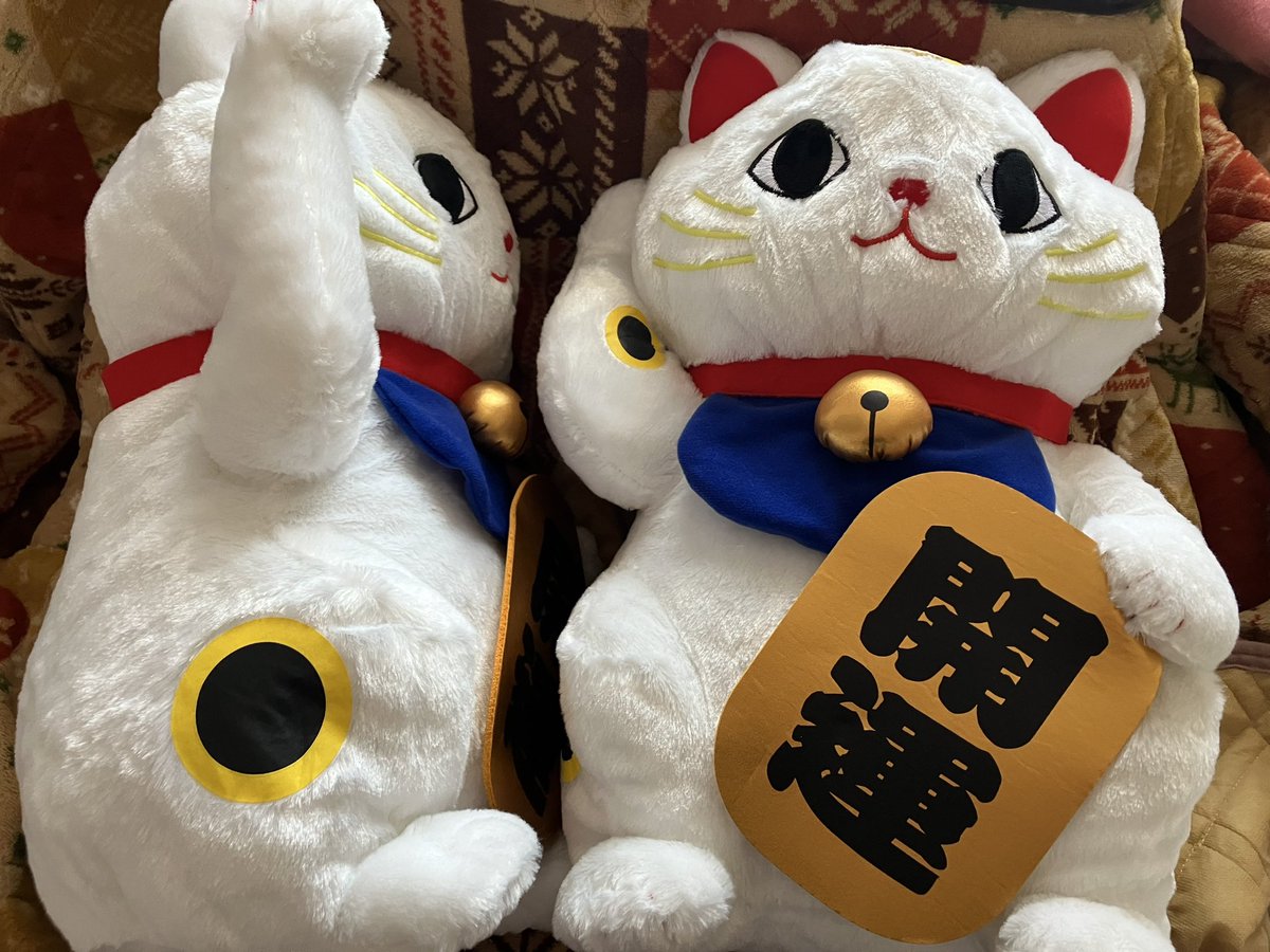 開運招き猫のぬいぐるみ大きい🐈すみっコぐらしのエビフライぬいぐるみ