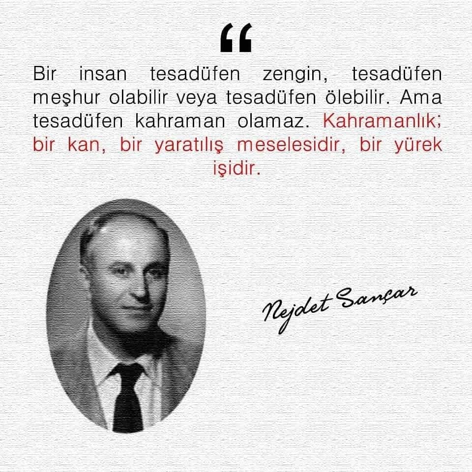 Milli şuurdan mahrum insanlardan meydana gelmiş bir cemiyete bir SÜRÜ demek daha doğrudur.
Bu sürü günün birinde içeriden türüyen veya dışarıdan gelen bir çobanın sopası önünde kolaylıkla boyun EĞEBİLİR...

Nejdet SANÇAR 
Ruhu ŞAD OLSUN