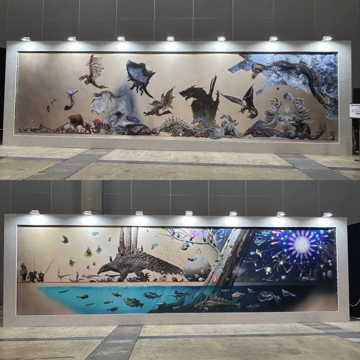 kereruzx1's tweet image. #モンハンフェスタ

サイズ比較の壁画？

迫力が有りました😅💦

※かなり遠くから皆さん撮影していました📸