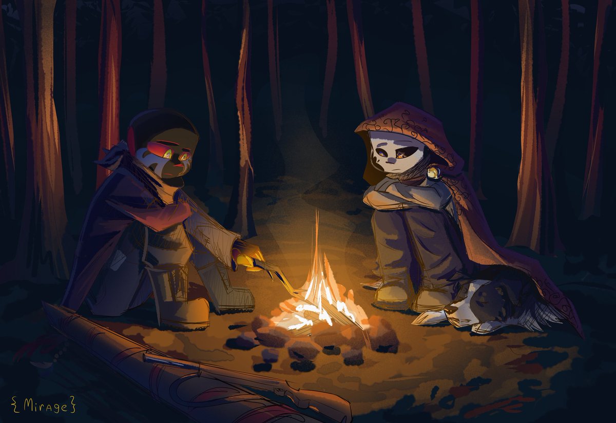 A fanart to fanfiction "Perseverance" written by PastelAspirations on AO3 #inksans #errorsans #sansau #utmv
