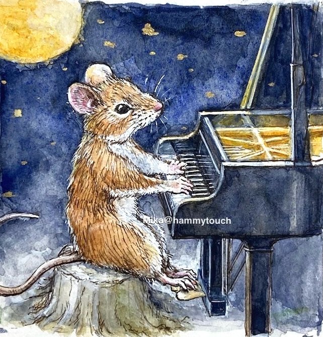 今日2/22は #ねずみの日 らしい。
#ちゅーちゅーちゅー　　
#アナログ #水彩画