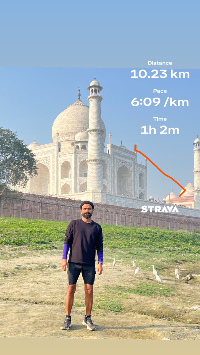 Travelrate1's tweet photo. From home to Taj Mahal run! 🙏

#tajmahal #running #Agra https://t.co/Wy3R0KpSCk