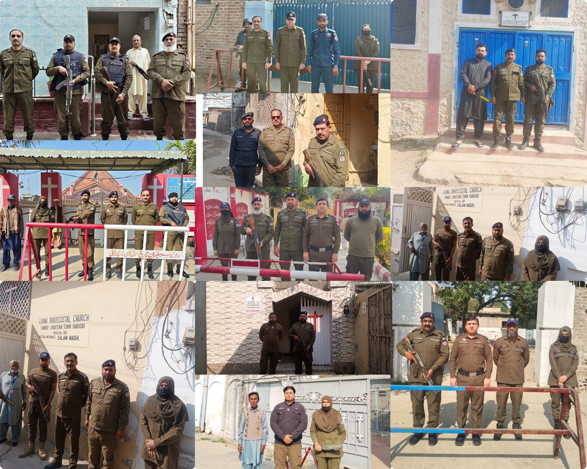 ڈسٹرکٹ پولیس آفیسر جہلم  کی ہدایت پر چرچ ھائے اور دیگر عبادت گاہوں پرسیکیورٹی کے فول پروف انتظامات، 

چرچ ھائےاور دیگر عبادت گاہوں کے باہر پولیس افسران چاق و چوبند ڈیوٹی سر انجام دے رہے ہیں،