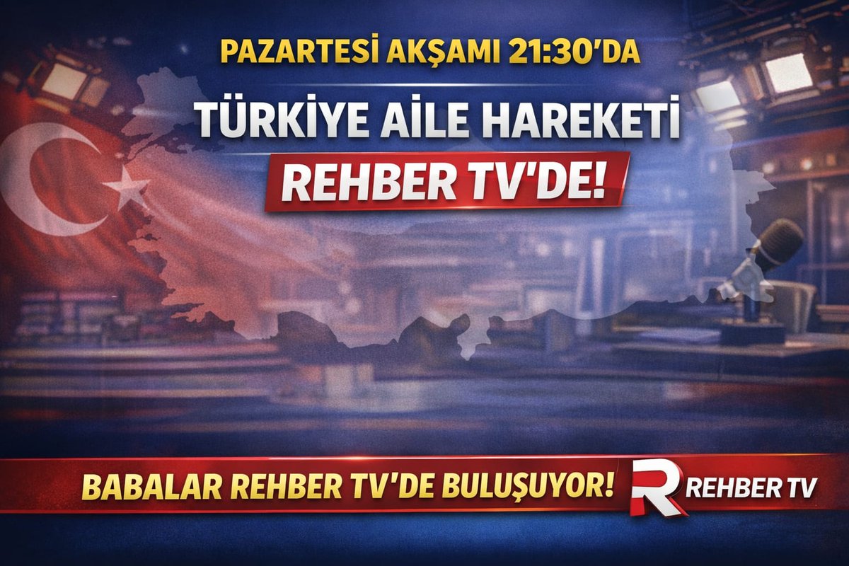 Pazartesi akşam 21:30’da Türkiye Aile Hareketi olarak Rehber Tv deyiz. Türkiye Aile Hareketi Başkanı İlhan Ergincan, Başkan yardımcısı Serkan GÜRSOY, Türkiye Aile Hareketi Aile ve Eğitimden sorumlu Sosyolog ve Avukat İlhami Sayan, Türkiye Aile Hareketi Hukuk Üyesi Avukat Abdullah