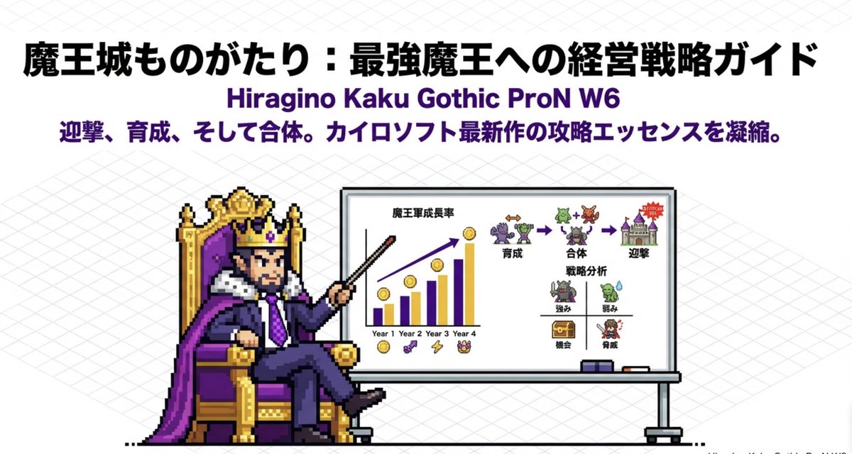 moritto_game's tweet photo. 魔王城ものがたりの動画をNotebookLMでスライド資料にしてもらったらだいぶ分かりやすい😂しかも攻略動画の分かりやすい解説動画までつくれて、もはや私が動画作る意味あるんか？レベルになってきてるんだが

https://t.co/jcNj3khBnr https://t.co/3H4fs8cjiw