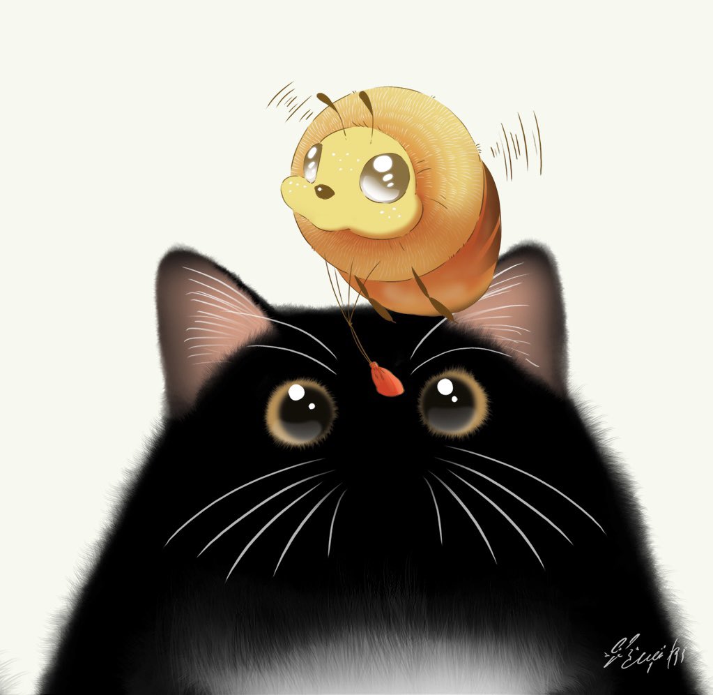 今日は #猫の日 かえるのおともだち、黒猫のおはぎちゃんです🐈‍⬛