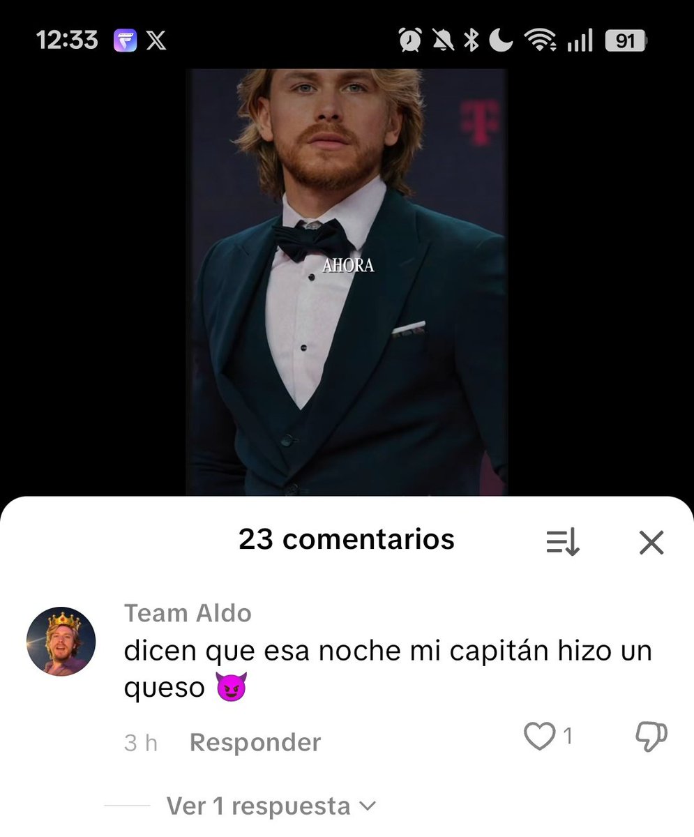 Alv jajaja espera khe? Jajaja ahora mi capitán es Menonita? 
#TeamAldo
