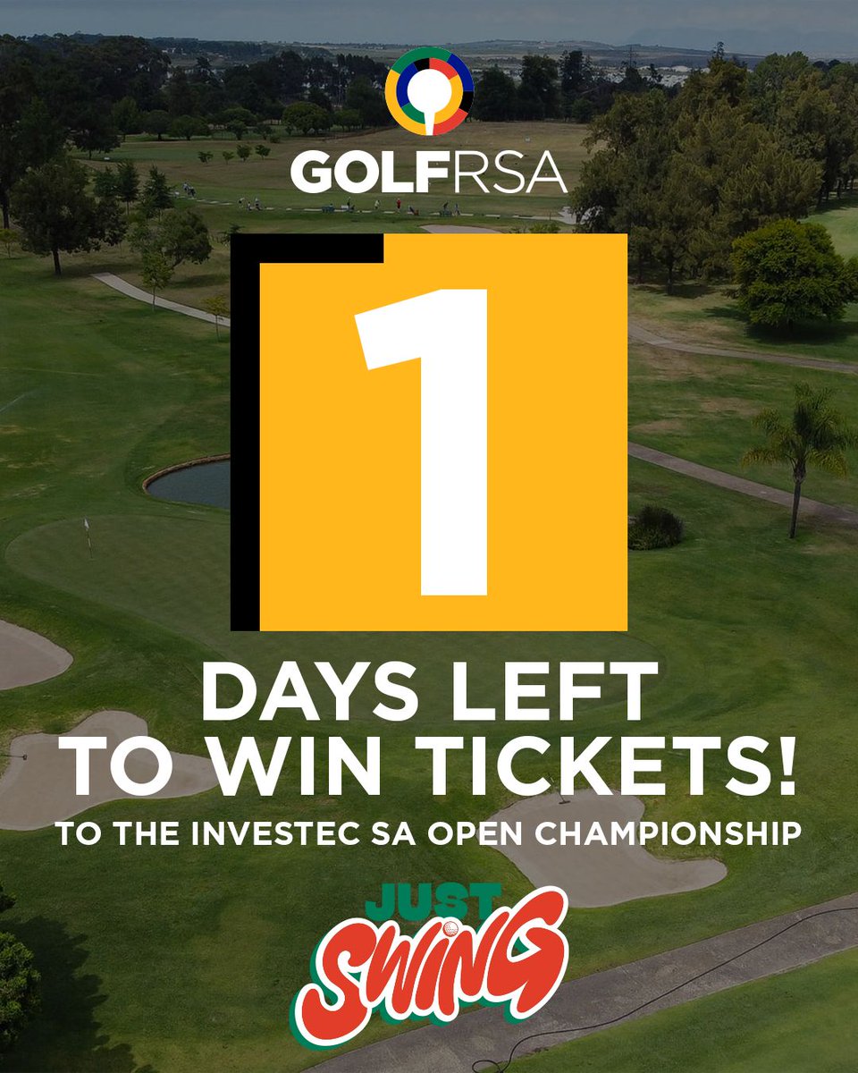 GolfRSA's tweet image. Time is running out to win your Investec South African Open Championship tickets!
1️⃣ Play the GolfRSA hole on Golf Adventure - Just Swing on Roblox
2️⃣ Earn your code
3️⃣ Enter to win at golfrsa.com
And watch the #bestofthebest at Stellenbosch Golf Club from 26 Feb - 1