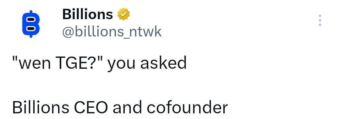 The countdown begins👀

Billions is stepping into a new chapter

TGE is closer than you think

Are you in?