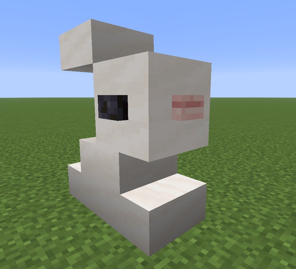 I built a bunny in minecraft