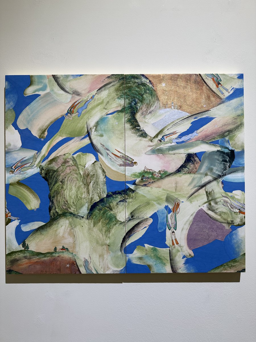 個人的には緑青と群青の使い方が素晴らしいと思った。岩絵具が貴重品