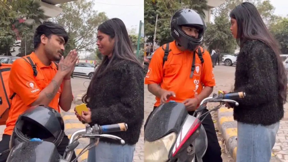 உணவு கொண்டு வந்த டெலிவரிபாய். ஹெல்மெட்டை கழட்டியதும் கண்ணீர் விட்ட பெண். நள்ளிரவில் வெளிச்சத்திற்கு வந்த உண்மை. இணையத்தை ஈர்க்கும் நெகிழ்ச்சி பதிவு.!!

ஆன்லைனில் உணவு ஆர்டர் செய்த ஒரு இளம்பெண், தனது வீட்டிற்கு உணவைக் கொண்டு வந்த டெலிவரி பாய் வேறு யாருமல்ல, தனது சொந்தக் காதலன்