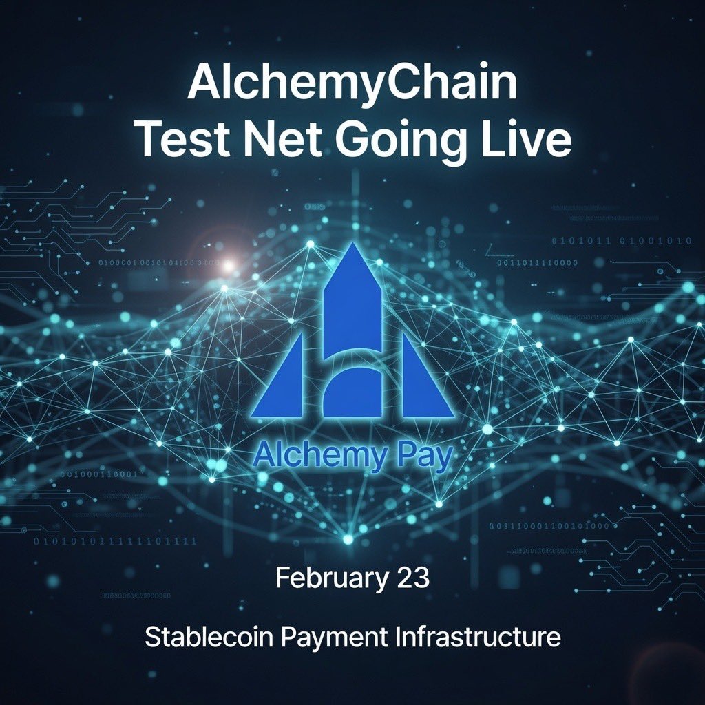 Big moves incoming! AlchemyChain Test Net going live TOMORROW Feb 23 – Alchemy Pay dropping that stablecoin payment infrastructure beast to revolutionize crypto payments 🔥🚀

Bullish AF on $ACH at these levels, tiny cap with massive '26 potential – way undervalued for the global
