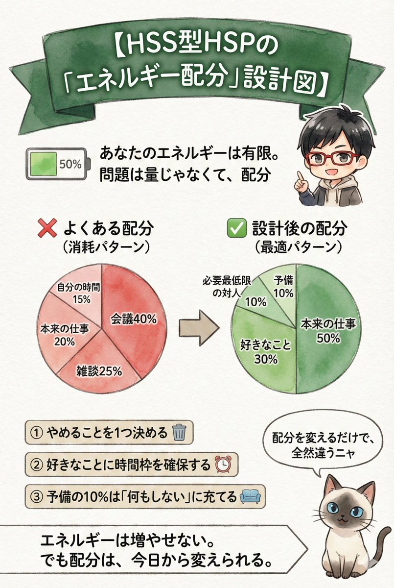 kamiya_marke's tweet photo. 消耗を減らすって、
「我慢」じゃなくて「配分」の問題だったんだよね。

この設計図、1枚にまとめた。
保存して、明日から試してみて https://t.co/jn6qwEGQ4E