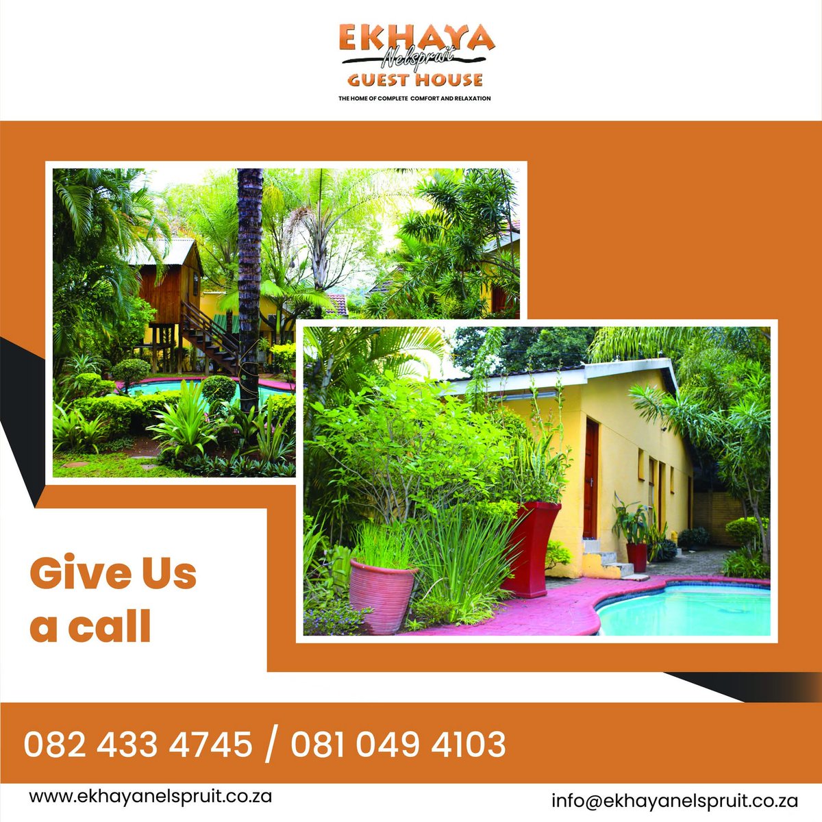 ndlala_m's tweet photo. Ekhaya Nelspruit Guesthouse The Home of Complete Comfort and Relaxation 013 741 4098 info@ekhayanelspruit.co.za WhatsApp 0810494103 https://t.co/KG8npbeLGP
