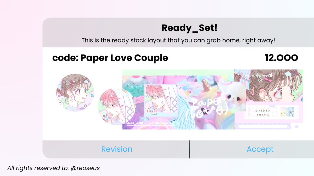 reoseus's tweet image. help repost, thankie! ♥︎ #zonauang

i have 2 couple layout of TAMON &amp;amp; UTAGE from Tamon's B-Side with code: Kiths &amp;amp; Paper Love! free retext, price on pic. grab 'em home by slide thru' my dm or knock on my telegram, thankie! xx. ♥︎