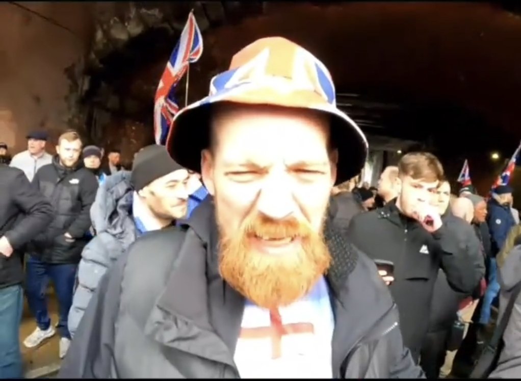 Defender of the faith,
A true brit.... God bless this youthful guy who will defend our nation from all evil, protect our women and children.
#Patriot #BritainFirst 

Ohhh wait nope.....its just some pasty ginger prick with daft hat on,..... As you were