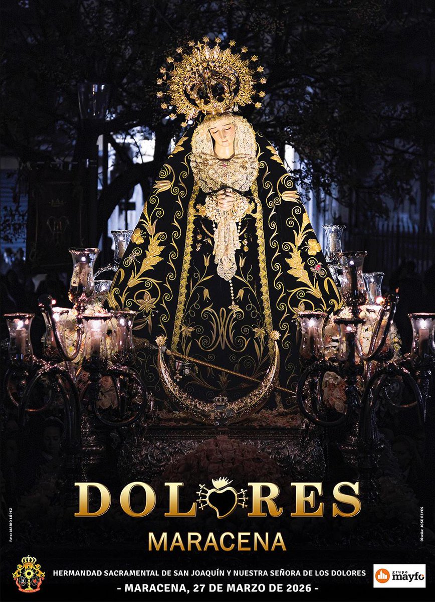 ⚜️PRESENTACIÓN CARTEL VIERNES DE DOLORES 2026⚜️. 

Queda presentado el cartel anunciador del Viernes de Dolores 2026. Obra del joven  maracenero Mario López Bujez.