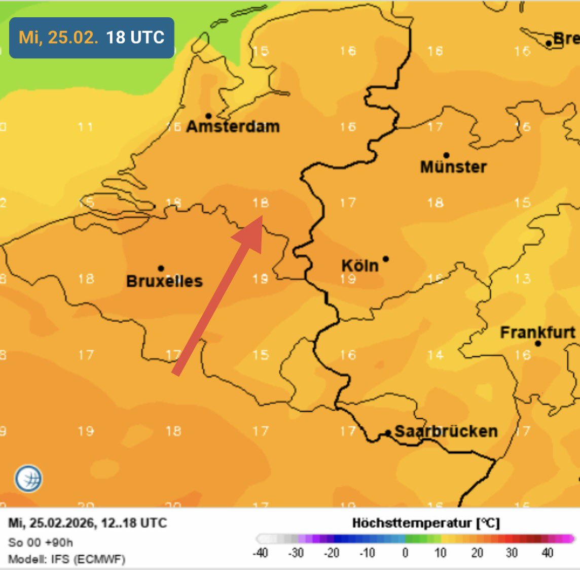 Woensdag terrasweer in van origine continentaal tropische lucht. 😎☀️