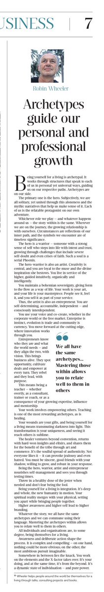 RobinBEING's tweet photo. Going deeper into being yourself for a living by working with archetypes. My latest column in the Business Times section of @SundayTimesZA …

#beingyourselfforaliving #transformation #robinwheeler #30yearsofbeing #sundaytimes https://t.co/cucBgGaLq3