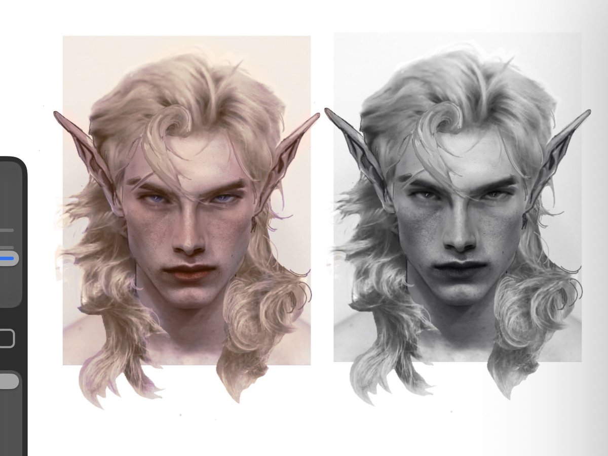 photobashed my oc and tried to color it 😭 he looks like a sim