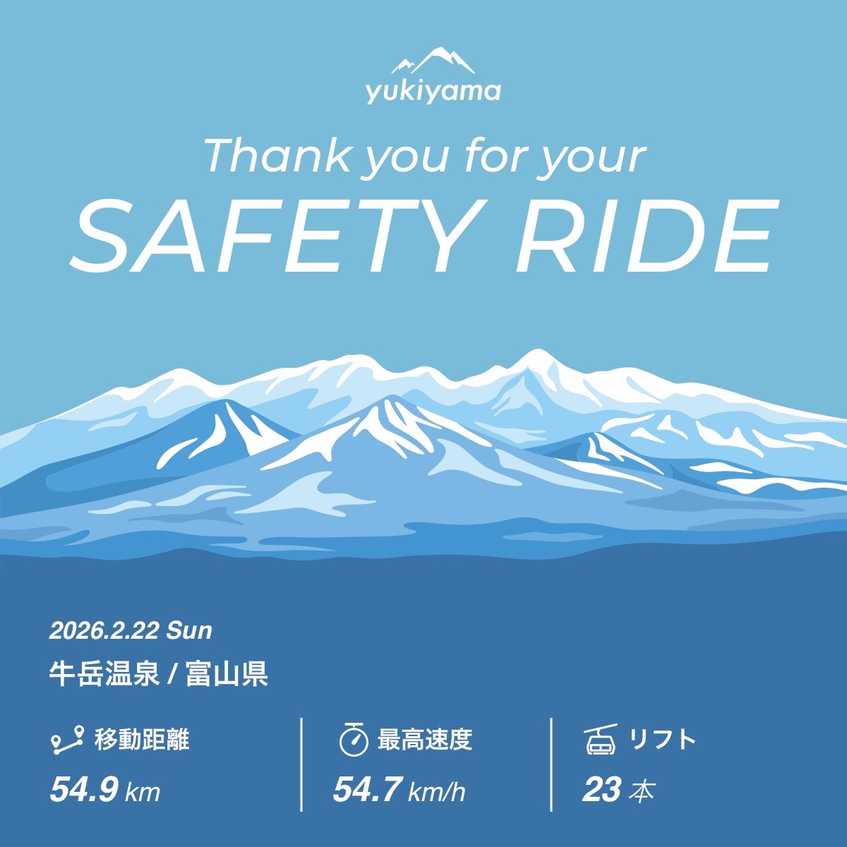 良い天気過ぎて雪がだいぶ落ちてきてましたがゆったりと楽しめました
お疲れ様でした〜