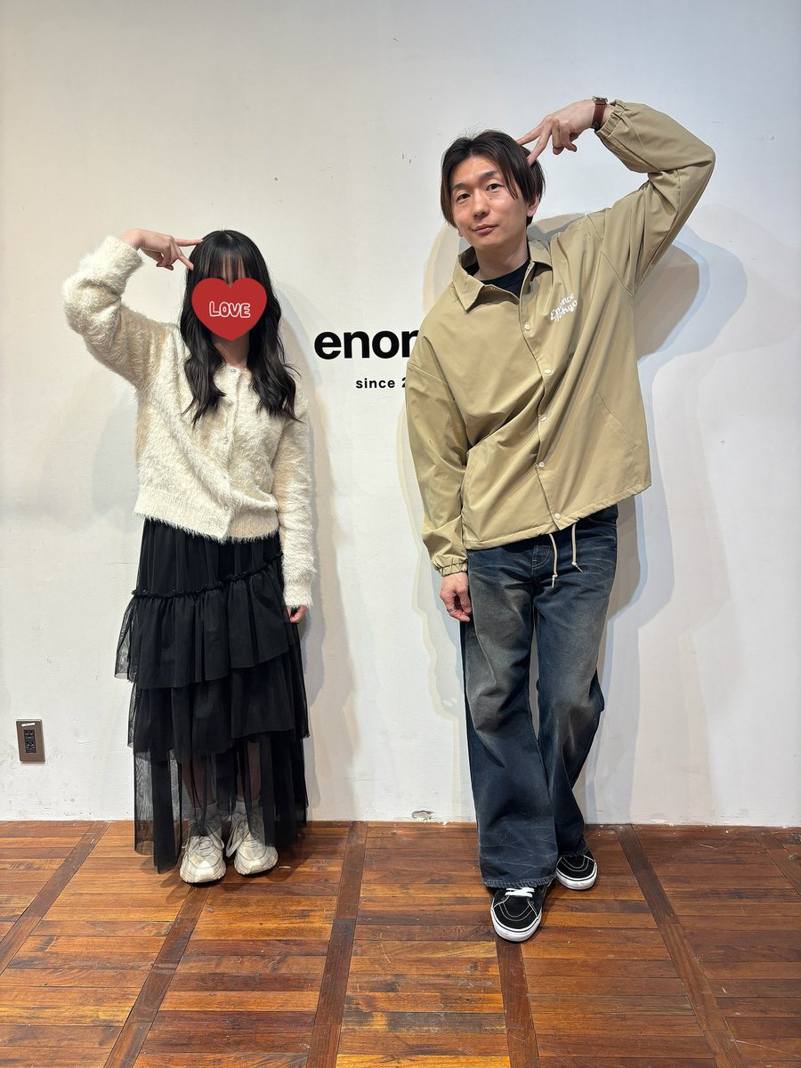 文男さんに猫耳ポーズしてもらったーー💖

いつも流行り教えてくれるって言われた😂
セール価格で欲しいトレーナー買えたので大満足🫶
ずっとニコニコしてお話ししてくださって本当にありがとうございました✨
今日１日お疲れ様です！！

#enonce  #西村文男