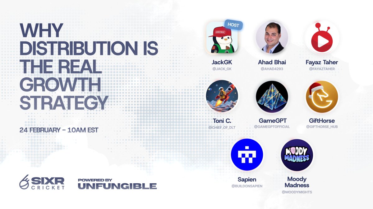 Join us on our weekly spaces this Tuesday!  

Topic: Why Distribution is the Real Growth Strategy 

February 24 - 10 AM EST  Set your reminders below!