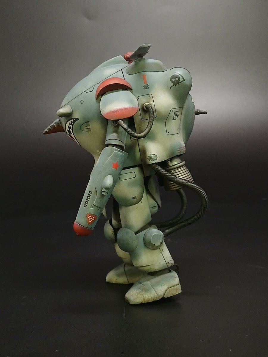 Toshi_atomic's tweet photo. 初マシーネンクリーガー作品完成
面をSawshark風に仕上げて、軽く汚しを入れました
作りやすいキットで、楽しく作り上げることが出来ました
この作品でプラコン参加します
よろしくお願いします

#みんなの工作ベース
#みんなのプラコン2026 https://t.co/zLSGYufyLL