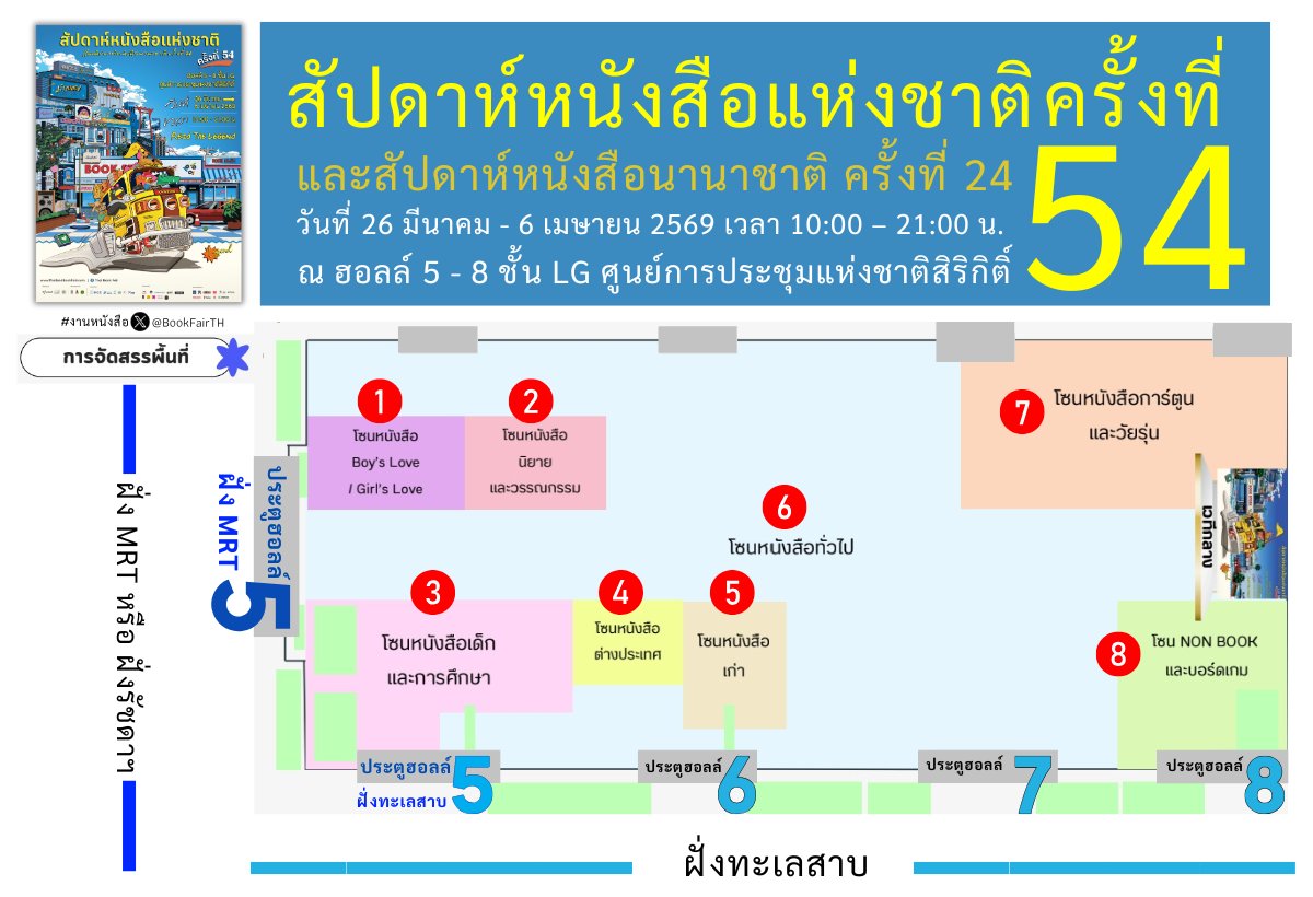 เผยแล้ว!!🙋‍♀️#สัปดาห์หนังสือแห่งชาติ
ครั้งนี้💜มีโซนหนังสือ
👨‍❤️‍👨 Boy's Love / Girl's Love👩‍❤️‍👩ด้วยนะ
📚#สัปดาห์หนังสือแห่งชาติครั้งที่54
และ #สัปดาห์หนังสือนานาชาติครั้งที่24
📍#ศูนย์ฯสิริกิติ์
🎉จะเริ่มในวันพฤหัส.ที่ 26 มีนาคม 2569
1️⃣
ครั้งนี้จัดแบบเหมาชั้น LG ทั้งชั้น ใช้พื้นที่ 4