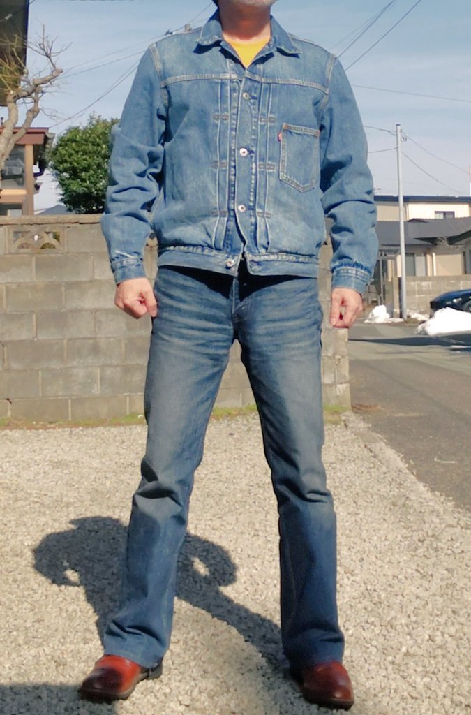 surrenderSwing's tweet image. #ジーンズ　#Gジャン
#リーバイス　#アメカジ
1stタイプトラッカージャケットと517のセットアップ写真です
今日は暖かかったですね
2月とは思えなかったですね