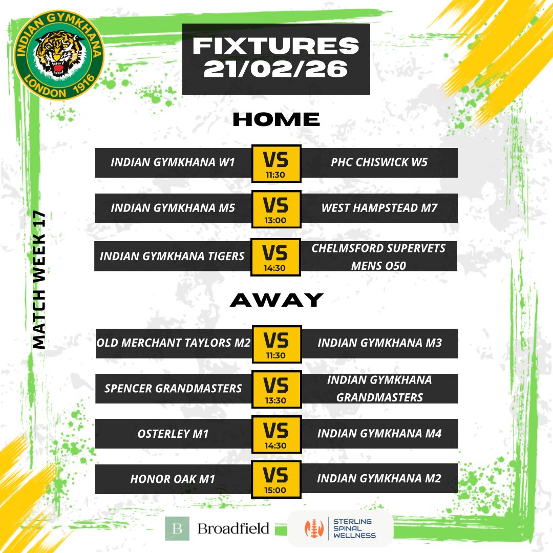 indiangymkHC's tweet photo. 21-22/02/26 Match fixtures

#hockeyplayer #hockeylife #hockeyskills #hockeytraining #hockeyislife #hockeyseason #hockeylove #hockeyteam #hockeyfamily #lovehockey #indiangymkhana #akhalal https://t.co/cgqx72bfj9