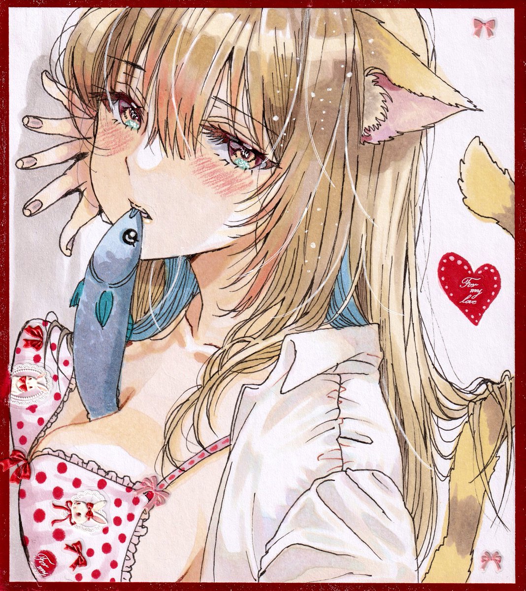 222🐾♥️ 手描きイラスト アナログイラスト 色紙