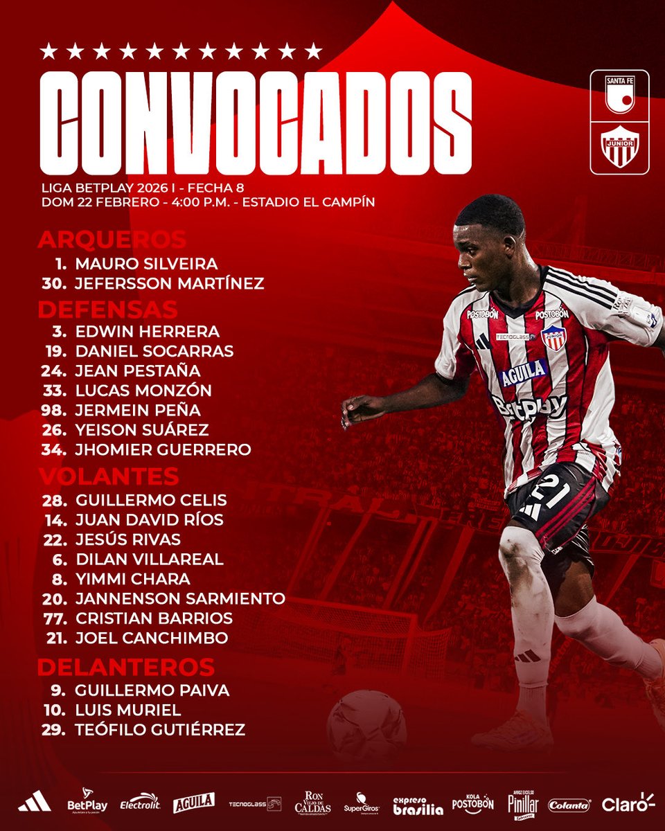 ¡CONVOCADOS! 🔥🦈
#VamosJunior