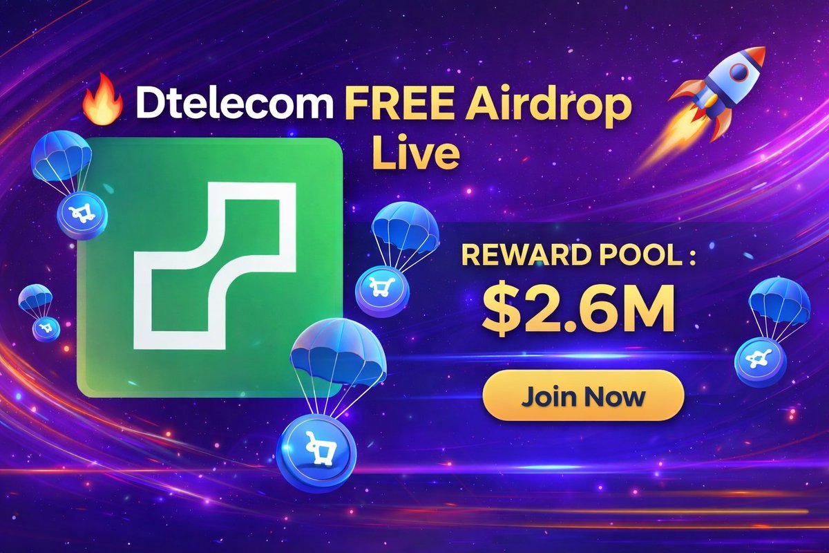 BullishBits7's tweet photo. 🔥 Dtelecom New Airdrop Live | $0 Investment 🚀

REWARD POOL : $2.6M
Airdrop open for ALL users — don’t miss early rewards at TGE!
@dTelecom is the default DePIN layer for real-time voice, video, and AI. 
Backed by: @SolanaFndn, @Google, @peaq
JoinNow:https://t.co/wlCWdURczV https://t.co/QGuN5kuKCG