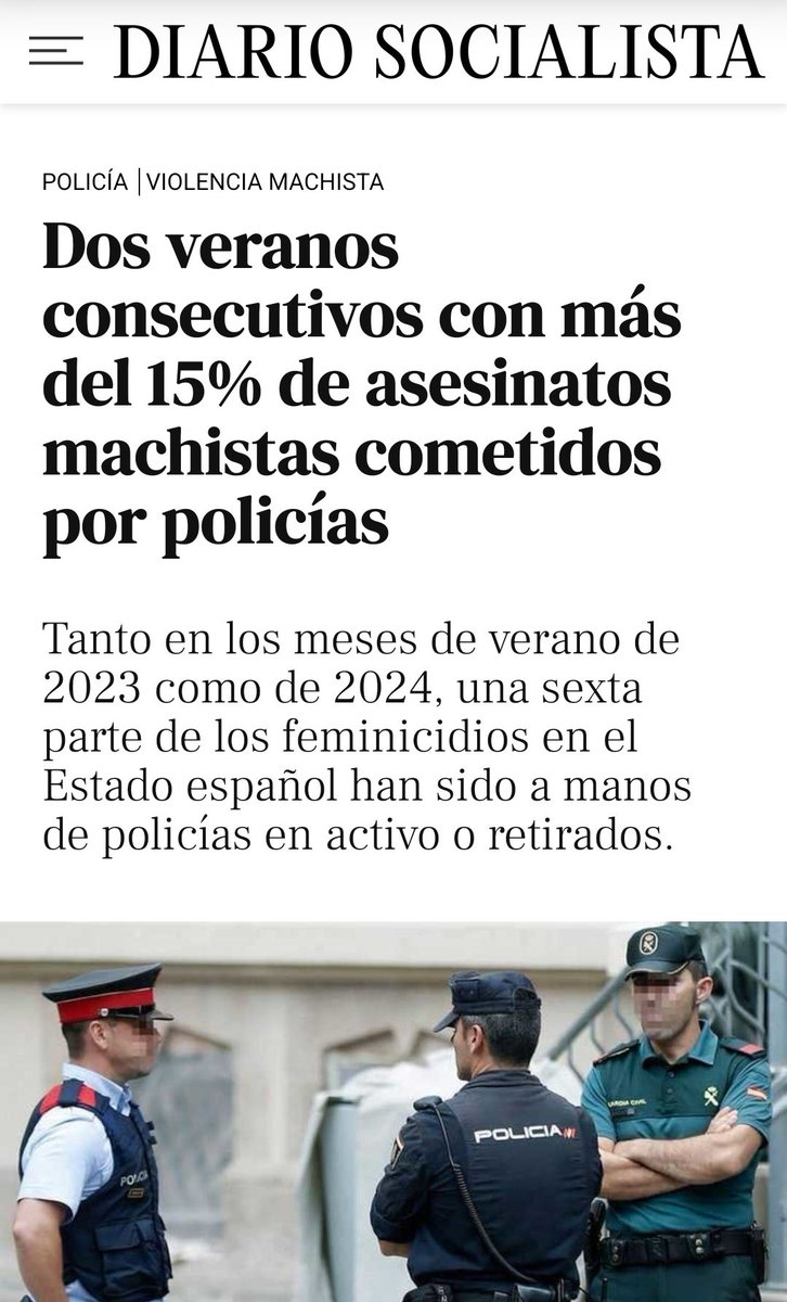 Desde que empezó el año el 63% de las mujeres asesinadas por violencia machista habían denunciado

Una realidad escalofriante que se entiende mejor cuando durante dos veranos consecutivos, la Policía fue responsable del 15% de los asesinatos a mujeres

x.com/i/status/20241…