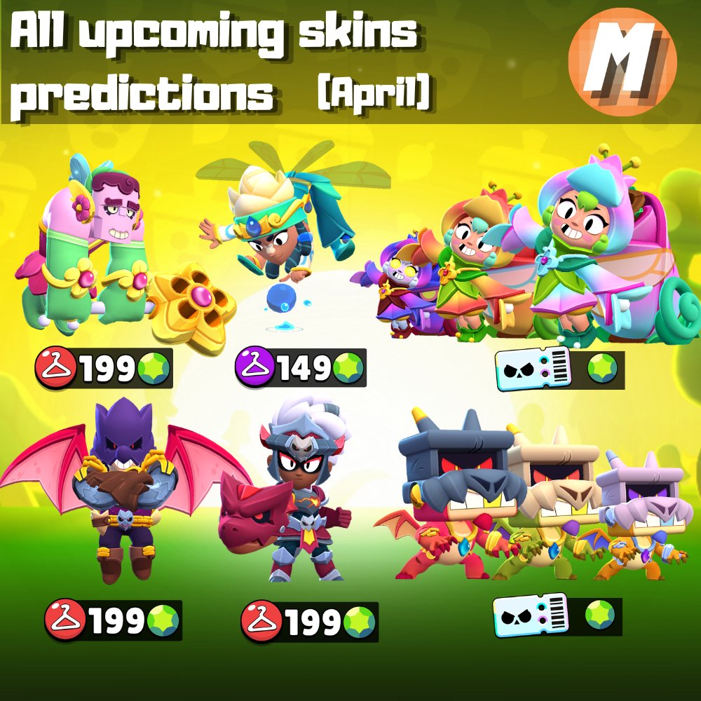 April Brawl Stars skins predictions! 🔥🦋

Prices are predictions only – actual prices/rarities may differ! ⚠️

Which One Will you Buy first? 🤔

#BrawlStars #brawltalk