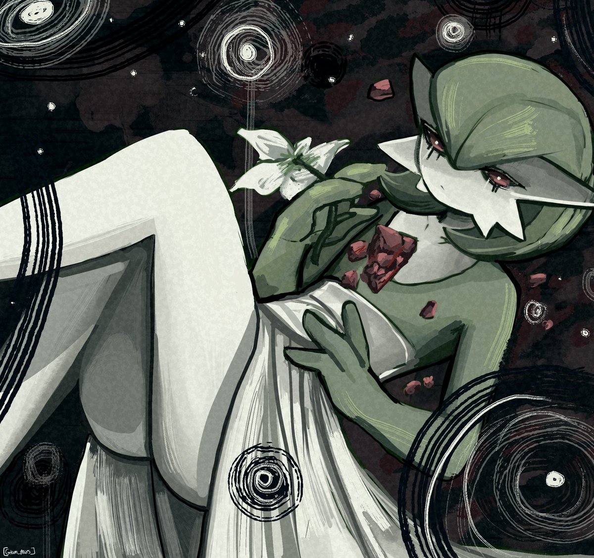 Broken White Lily 🤍🖤