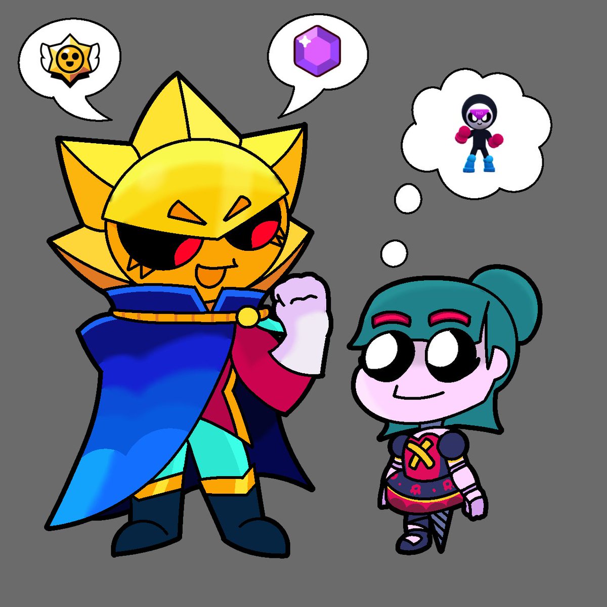 Silly villain with his silly sidekick 

#BrawlStars #BrawlStarsArt #brawlstarsfanart